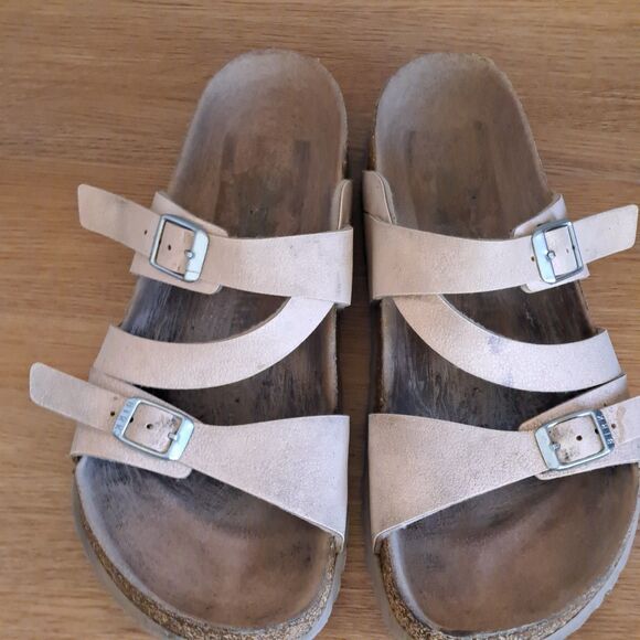 Birkenstock Salina Women’s EU 37 Pink Vegan Leather Strappy Sandals Rose Slide - Picture 4 of 9